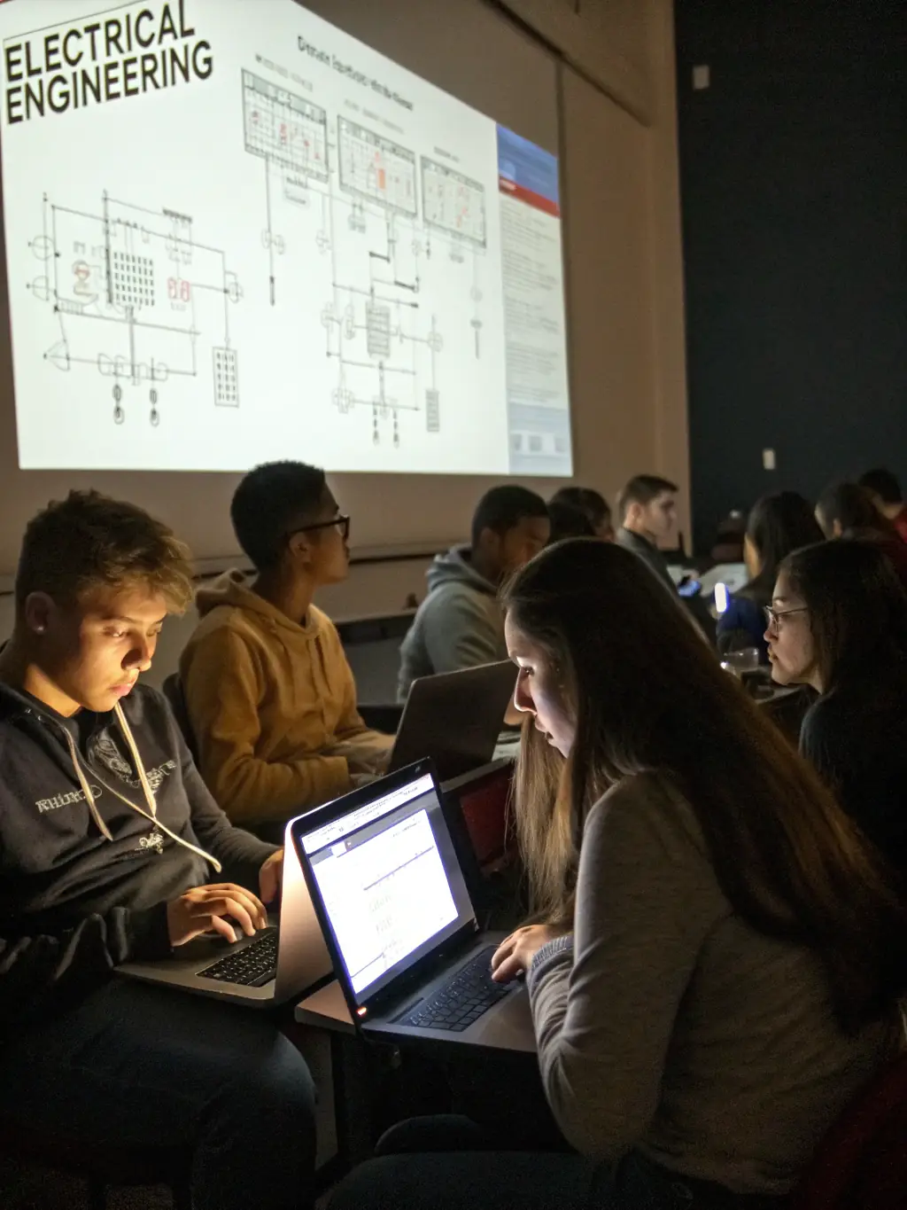 A classroom setting with engineers and operators participating in a hands-on training session on cybersecurity and AI tools, showcasing Hiero Digital's training programs.