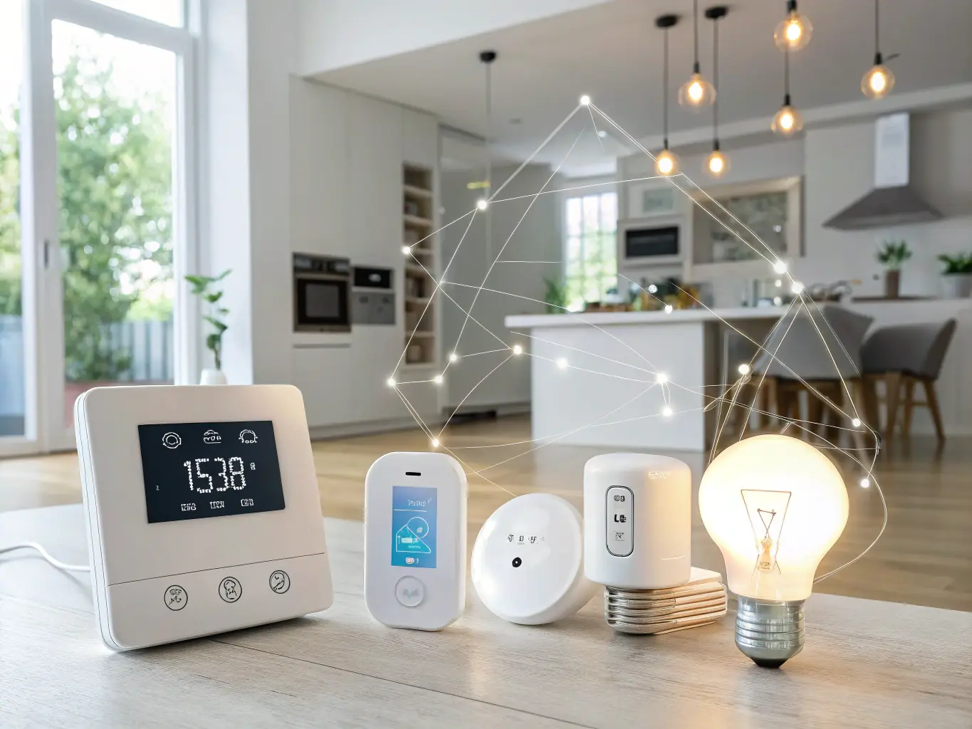 A visually compelling image of smart meters and IoT devices integrated into an energy grid, illustrating the seamless integration of IoT solutions by HIERO DIGITAL.