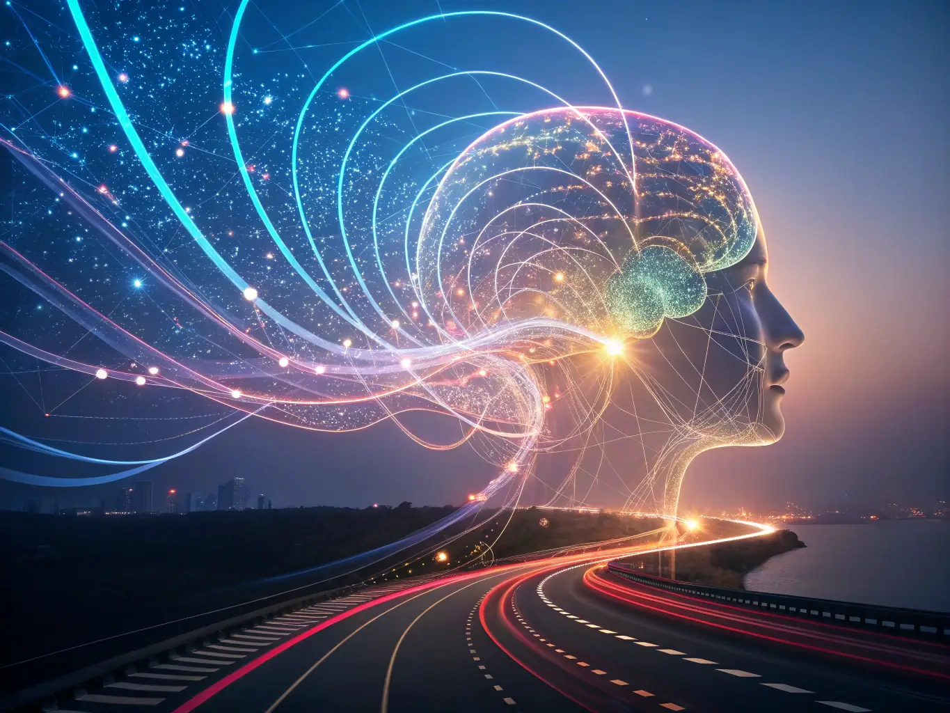 An abstract image representing predictive analytics and AI algorithms optimizing energy distribution, symbolizing HIERO DIGITAL's expertise in AI-driven energy management.