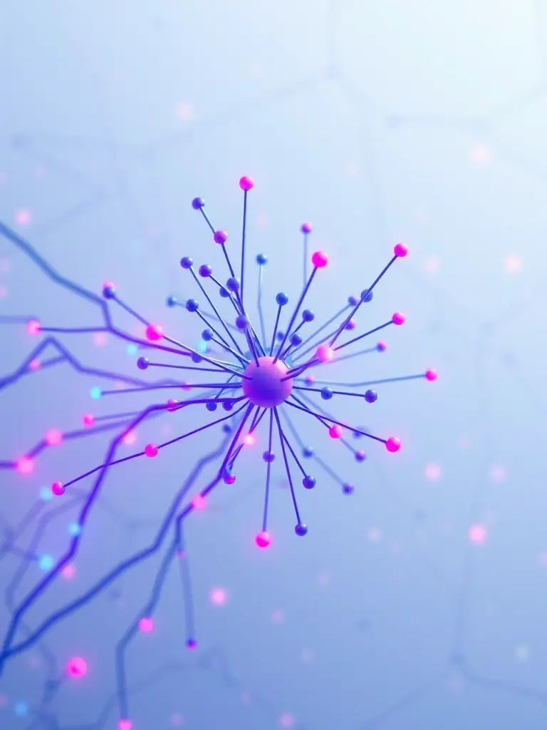 An abstract visualization of an autonomous AI system planning and executing complex actions, highlighting its ability to adapt and learn in dynamic environments.