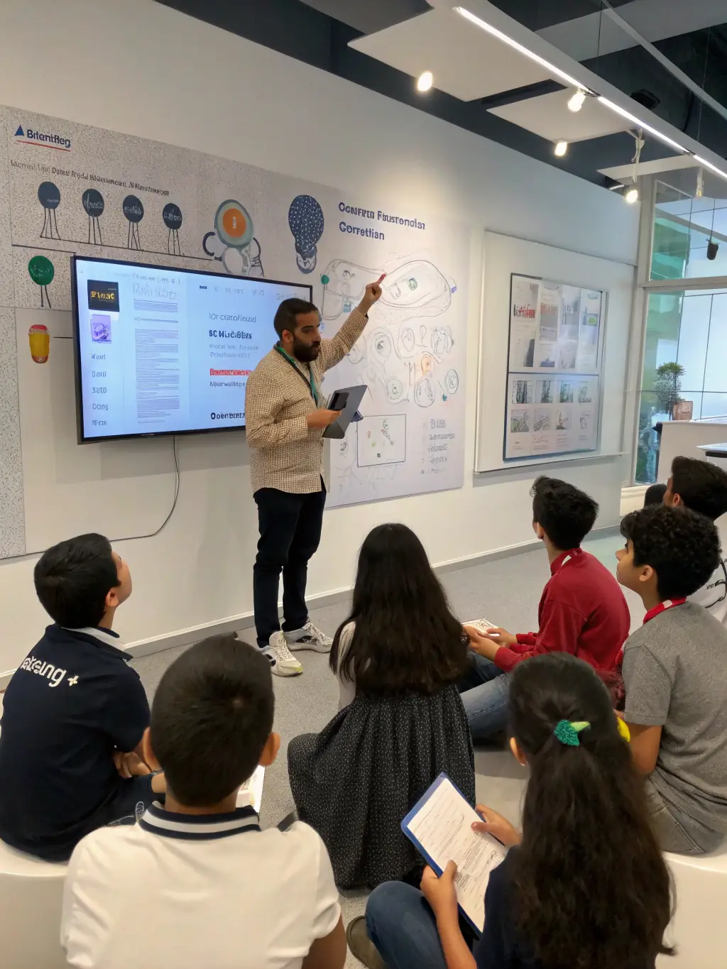 A trainer guiding employees on using new AI tools, highlighting the importance of user training for successful AI adoption.
