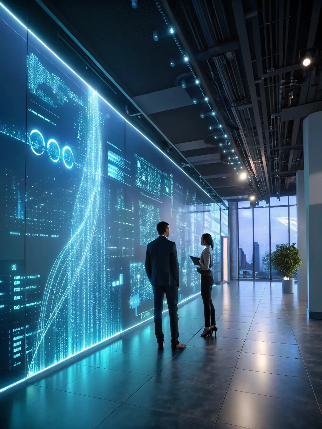 A dynamic visual representation of an autonomous AI agent managing multiple tasks simultaneously, illustrating efficiency and seamless coordination.