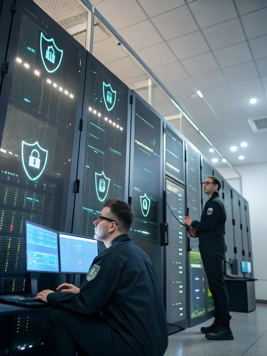 A graphic representing the digital transformation of defense systems, showing legacy infrastructure being modernized with cloud-based solutions and advanced analytics, reflecting HIERO DIGITAL's digital transformation expertise.