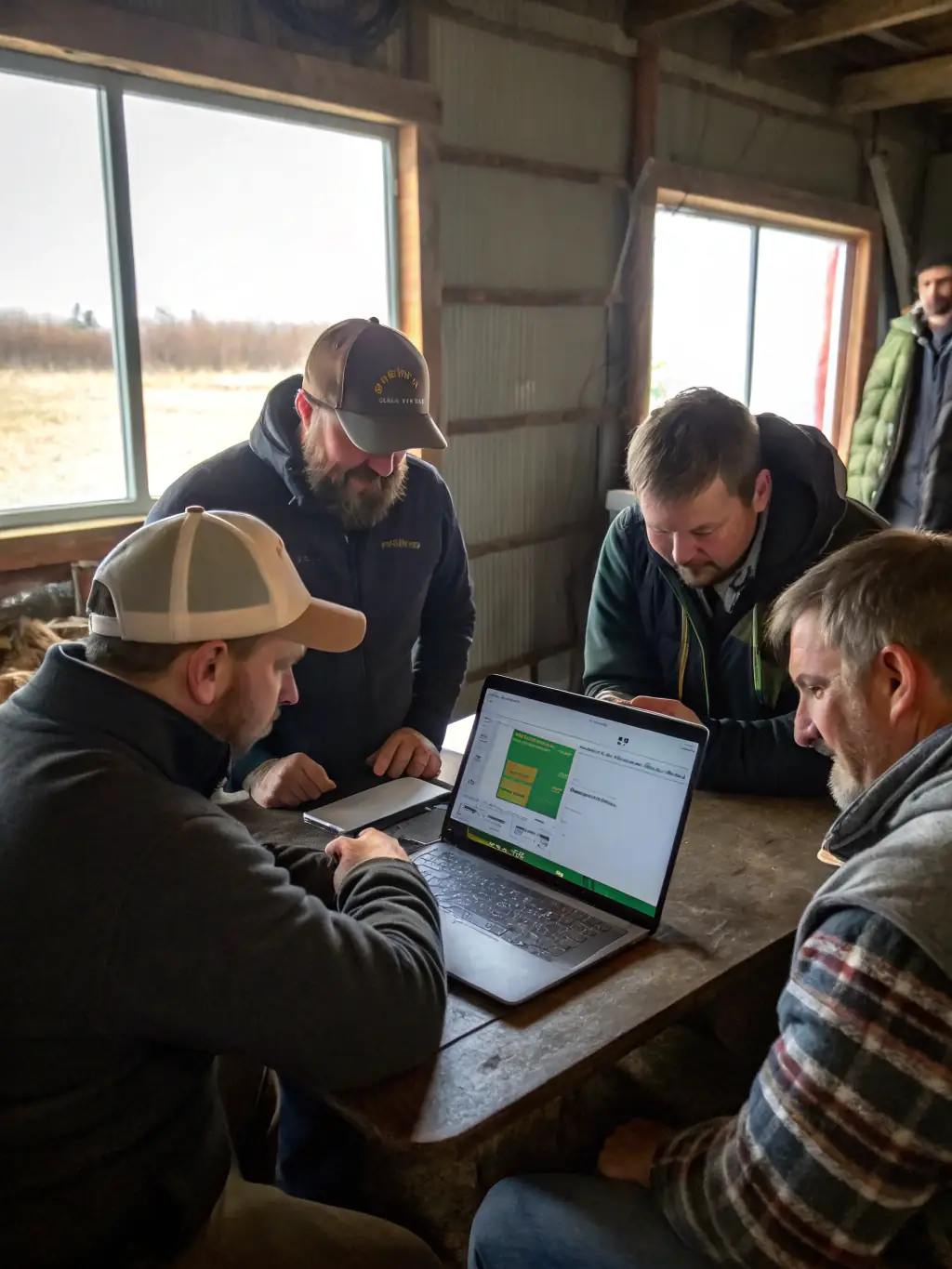 An image of a diverse team collaborating on a digital agriculture project, emphasizing the importance of training and expertise.